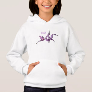 Orchid mantis cartoon illustration
