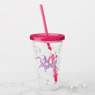 Orchid mantis cartoon illustration  acrylic tumbler