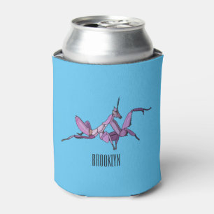 Orchid mantis cartoon illustration can cooler