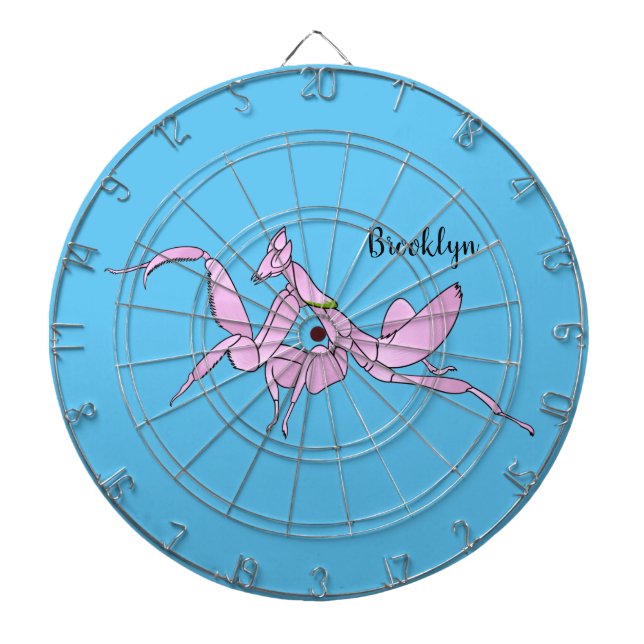 Orchid mantis cartoon illustration  dartboard (Front)