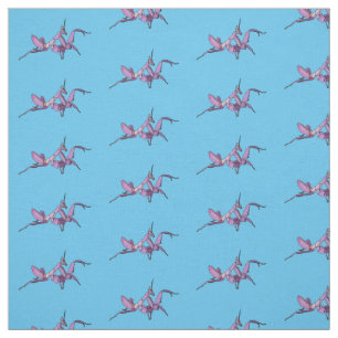 Orchid mantis cartoon illustration fabric