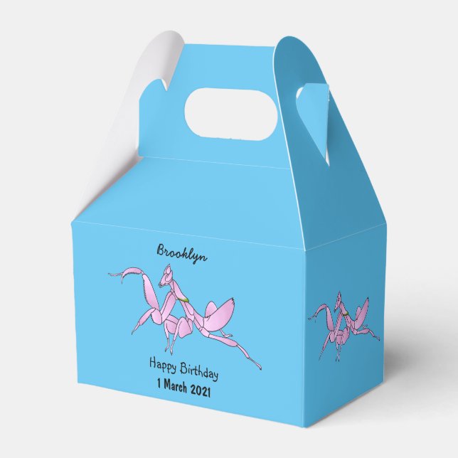 Orchid mantis cartoon illustration  favour box (Front Side)