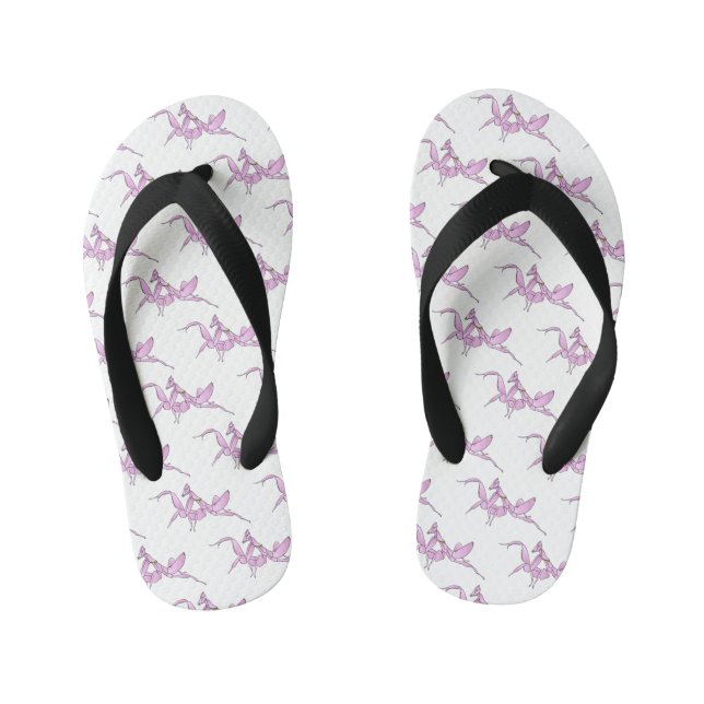 Orchid mantis cartoon illustration  kid's thongs (Footbed)