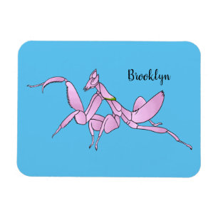 Orchid mantis cartoon illustration  magnet