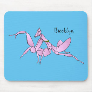 Orchid mantis cartoon illustration  mouse pad