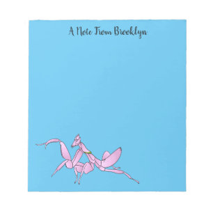 Orchid mantis cartoon illustration notepad