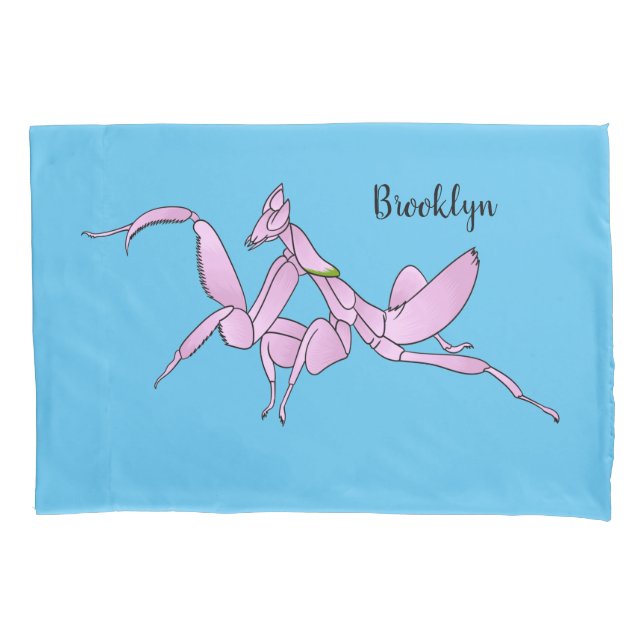 Orchid mantis cartoon illustration   pillowcase (Front)