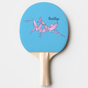 Orchid mantis cartoon illustration ping pong paddle