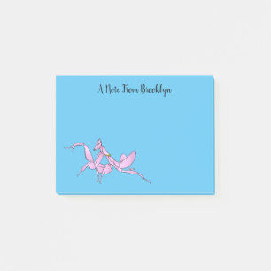 Orchid mantis cartoon illustration post-it notes