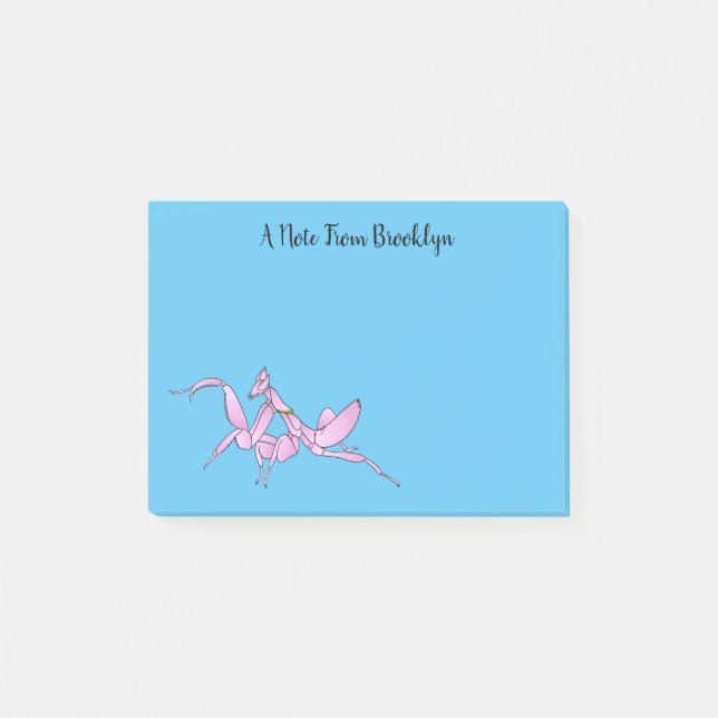 Orchid mantis cartoon illustration  post-it notes (Front)
