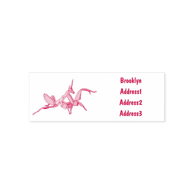 Orchid mantis cartoon illustration self-inking stamp (Design)