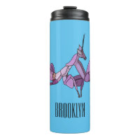 Orchid mantis cartoon illustration
