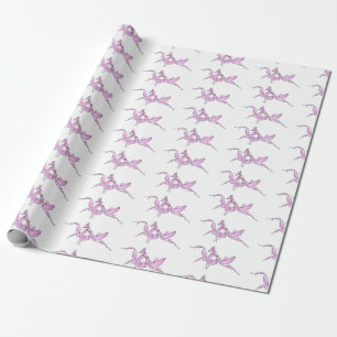Orchid mantis cartoon illustration wrapping paper