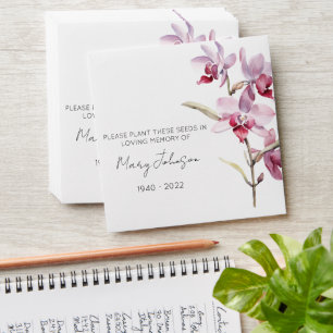 Orchid Memorial Funeral Seed Envelope