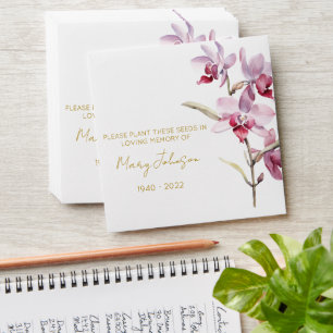 Orchid Memorial Funeral Seed Envelope