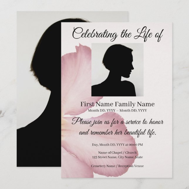 Orchid memorial invitation (Front/Back)