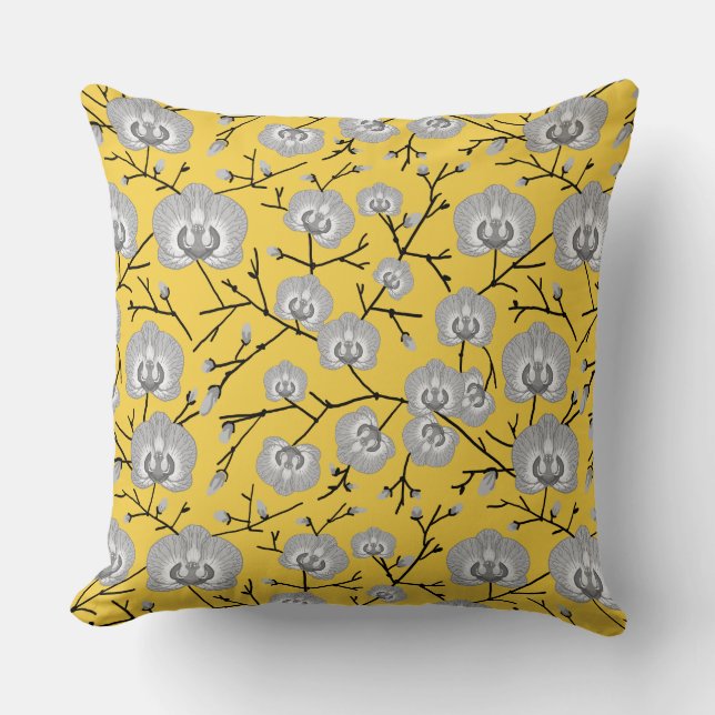 Orchid mustard pattern cushion (Front)