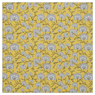 orchid mustard pattern fabric