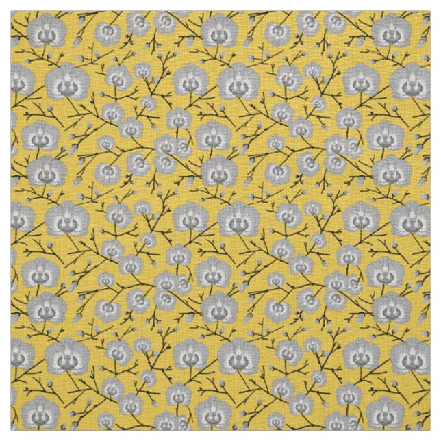 orchid mustard pattern fabric (Swatch)
