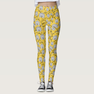 orchid mustard pattern leggings