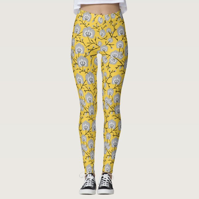 orchid mustard pattern leggings (Front)