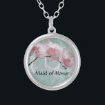 Orchid Necklace for Maid of Honour<br><div class="desc">Orchid Necklace for your Maid of Honour.  So pretty with light pink orchids and a light green background.</div>