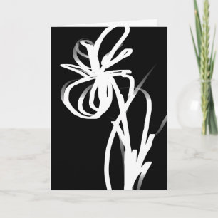 Orchid Noir: Abstract Black & White Card