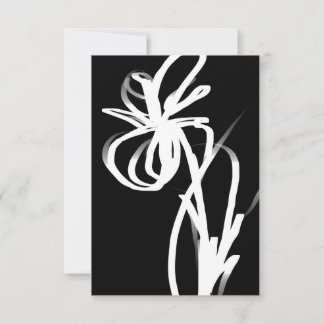 Orchid Noir: Abstract Black & White Card
