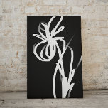 Orchid Noir: Abstract Black & White Faux Canvas Print<br><div class="desc">Abstract Print with Achromatic (Black and White) Colour Scheme</div>