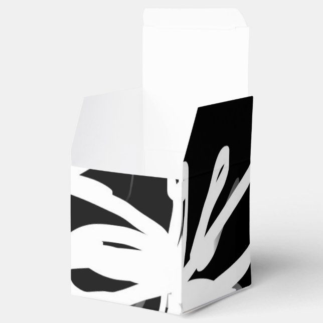 Orchid Noir: Abstract Black & White Favour Box (Opened)