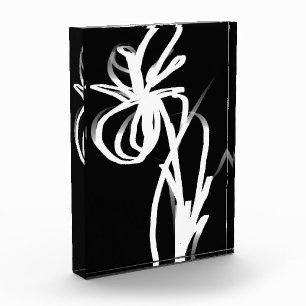 Orchid Noir: Abstract Black & White Photo Block