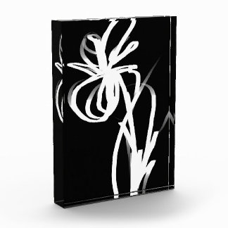 Orchid Noir: Abstract Black & White Photo Block