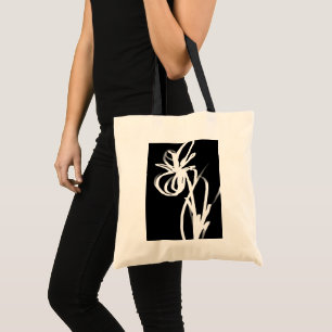 Orchid Noir: Abstract Black & White Tote Bag