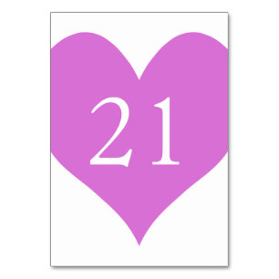 Orchid Numbered Heart Table Number