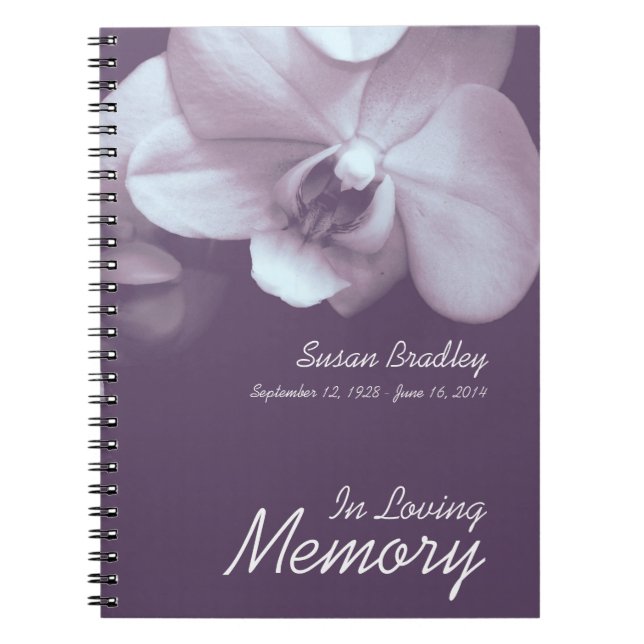 Orchid P Floral Photography Funeral Guest Book SN (Front)