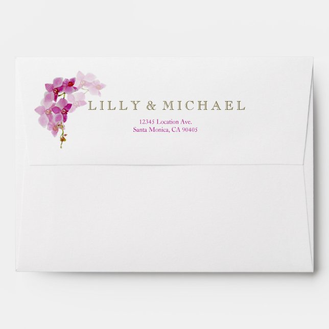 Orchid Paradise Wedding Envelope (Back (Top Flap))