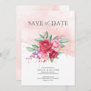 Orchid & Peonies wedding bouquet Invitation