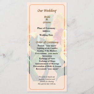 Orchid Persian Garden Wedding Program
