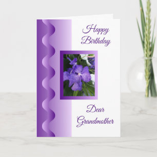 Orchid Personalised Grandmother Birthday Card