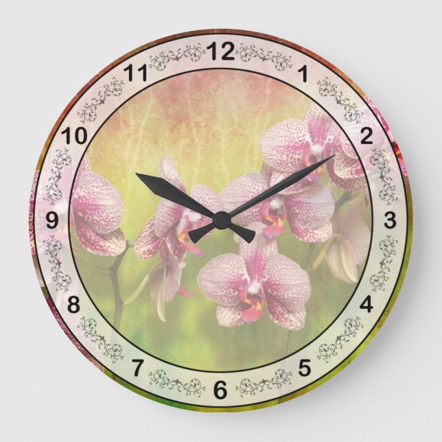 Orchid - Phalaenopsis - Simply a delight Large Clock (Front)