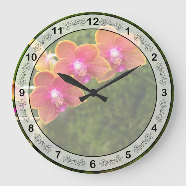 Orchid - Phalaenopsis - Tying Shin Cupid Large Clock (Front)