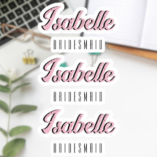 Orchid Pink 3D Funny Name Bridesmaid