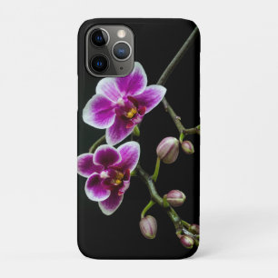 Orchid pink white colour on black pale gentle iPhone 11 pro case