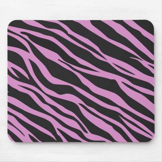 Orchid Pink Zebra Striped Mouse Pad (Front)