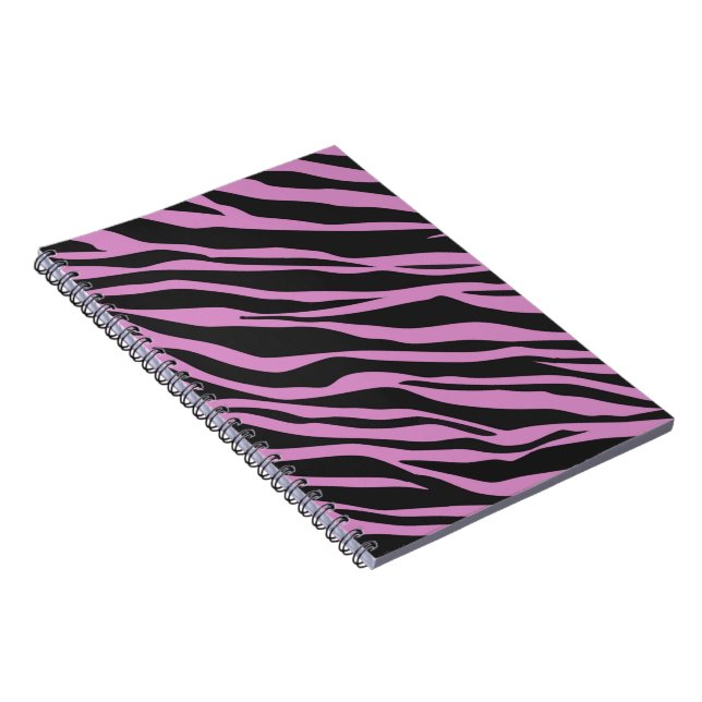 Orchid Pink Zebra Striped Notebook (Right Side)