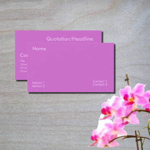 orchid pinkish purple business card