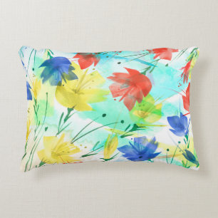Orchid Poppy Peony Fashion Bouquet Decorative Cushion