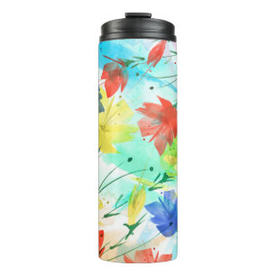 Orchid Poppy Peony Fashion Bouquet Thermal Tumbler