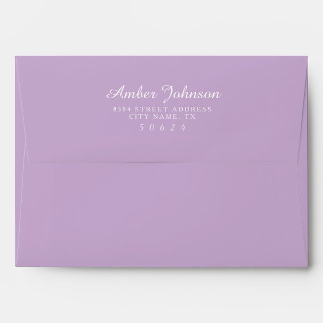 Orchid Purple 5 x 7 Pre-Addressed Envelopes (Back (Top Flap))