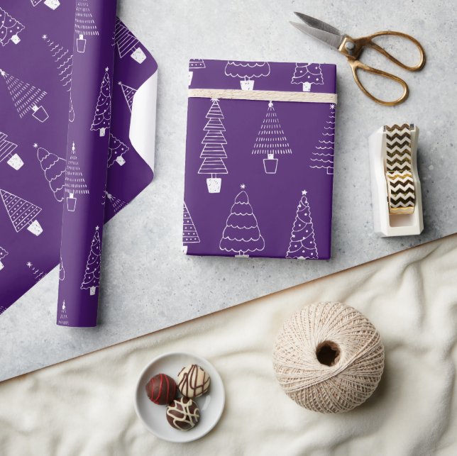 Orchid Purple Christmas Winter Wonderland Wrapping Paper (Crafts)